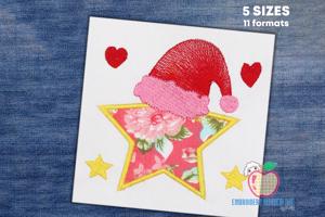 Christmas Star Hat Embroidery Applique