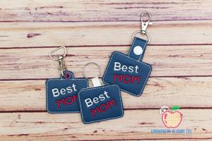 Best Mom ITH Snaptab Keyfob Design