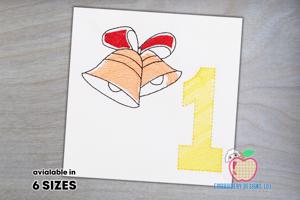 The Colorful Bells For Birthday Sketch Embroidery