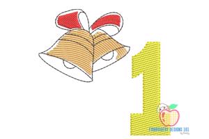 The Colorful Bells For Birthday Sketch Embroidery