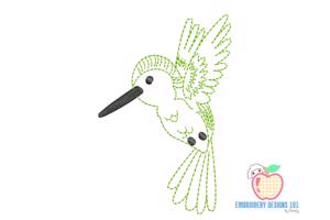 Flying Hummingbird Sketch Embroidery