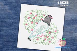 Pigeon Artwork Sketch Embroidery