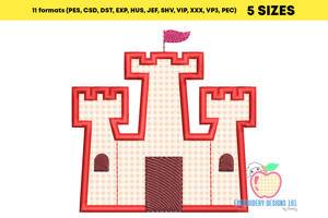 Beautiful Sandcastle Embroidery Applique