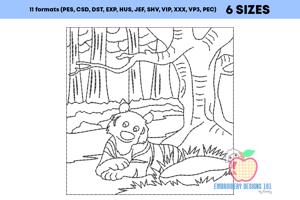 A Tiger Sitting In The Jungle Running Line