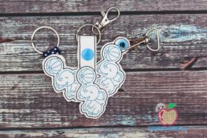 Cartoon Circus Elephant ITH Key Fob Pattern