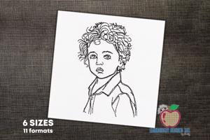 Cute Boy With The Curly Hairs Running Line