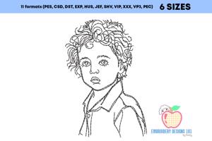 Cute Boy With The Curly Hairs Running Line