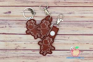 Cute cow cartoon standing ITH Keyfob Design