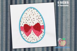 Bow Tied Egg Embroidery Design