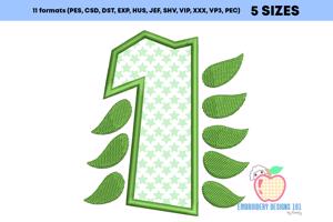 Number One with Leaf Design Applique for Kids