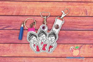 Coffee Girl ITH Keyfob Design