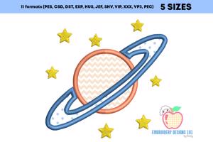 Saturn Planet Embroidery Applique