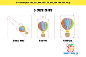 Hot Air Balloon ITH Keyfob Design