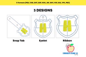 Houses Crest ITH Snaptab Keyfob Design