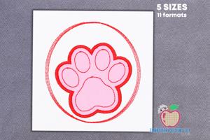 Dog Paw Print Embroidery Design