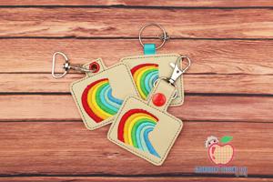 Colorful Rainbow ITH Snaptab Keyfob Design