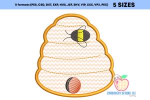 Honeybee with Bee Hive Applique