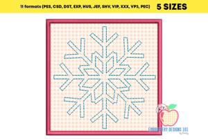 The Snowflake In Blue Color In Box Applique