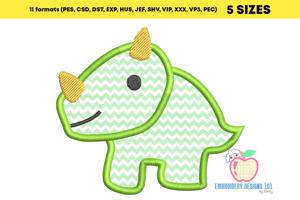 Triceratops Dinosaur Applique