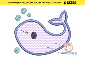 Beluga Whale Applique Embroidery Design