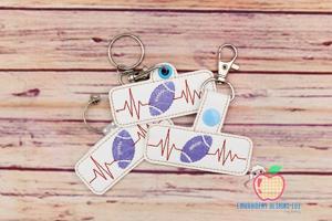 Heartbeat Football ITH Snaptab Keyfob Design