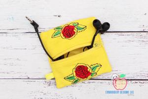 Rose Flower In The Hoop Zipper Bag 4x4