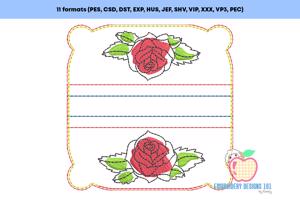 Rose Flower In The Hoop Zipper Bag 4x4