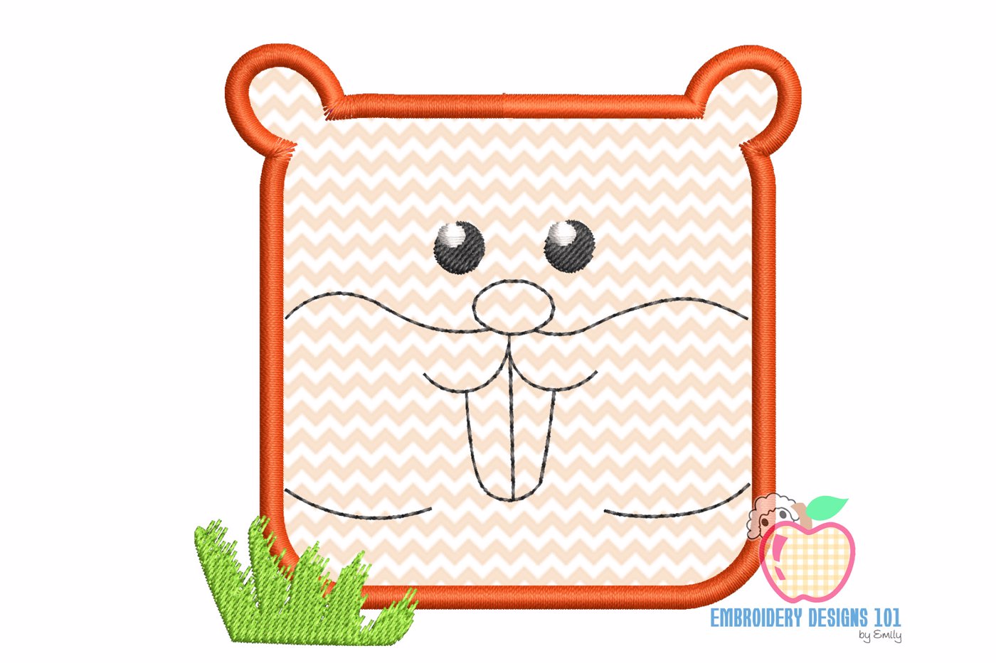 square Squirrel Applique Design