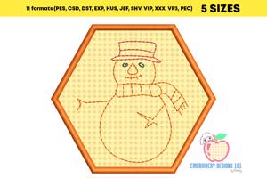 An Orange Colored Snowman Applique