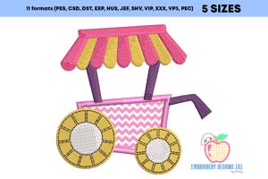 Ice Cream Cart With The Shade Applique Pattern