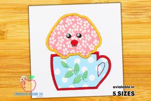 Cute Puppy in the tea Cup Applique for Kids