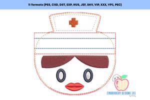 Nurse with Cap In The Hoop Zipper Bag 4x4