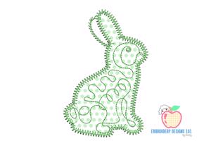 Bunny Made With Linear Designs In It Applique