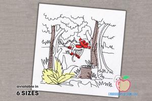 Monkey Sleeping on a tree Branch Quick Stitch