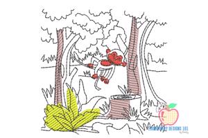 Monkey Sleeping on a tree Branch Quick Stitch