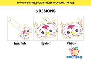 Hoot Owl ITH Key Fob Pattern