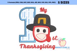 1st Thanksgiving Embroidery Applique