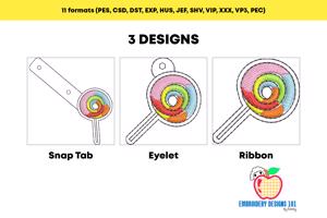 Candy Rainbow ITH Key Fob Pattern