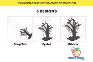 Halloween Tree ITH Snaptab Keyfob Design