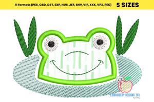 Aqua Frog in Water Applique Pattern