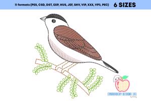 Sparrow Bird Sketch Embroidery