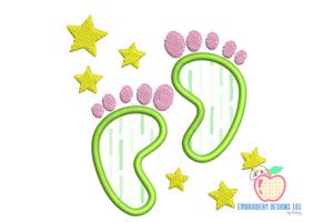 Baby Feet Applique Embroidery Design