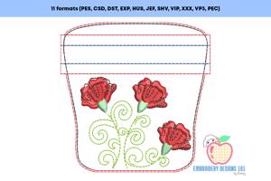 Carnation Flowers ITH Zipper Bag 4x4