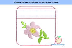 Lily Flower ITH Zipper Bag 4x4