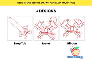 Firefighter ITH Key Fob Pattern