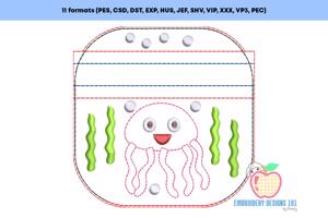 Jellyfish Dancing ITH Zipper Bag 4x4