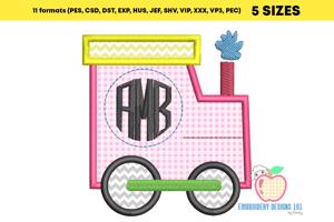 Monogram and Train Applique Design