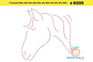 A Horse Made In Red Lineart Bean Stitch