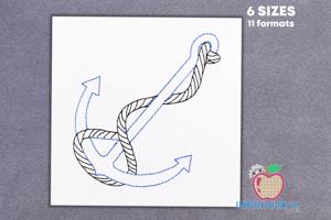 An Anchor Attached With Rope Quick Design