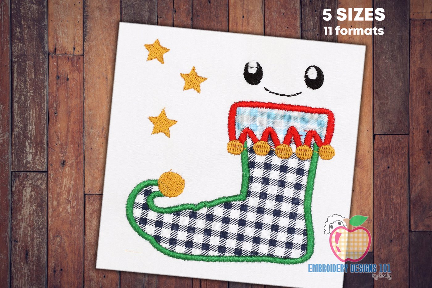 Christmas Elf Shoe Embroidery Design